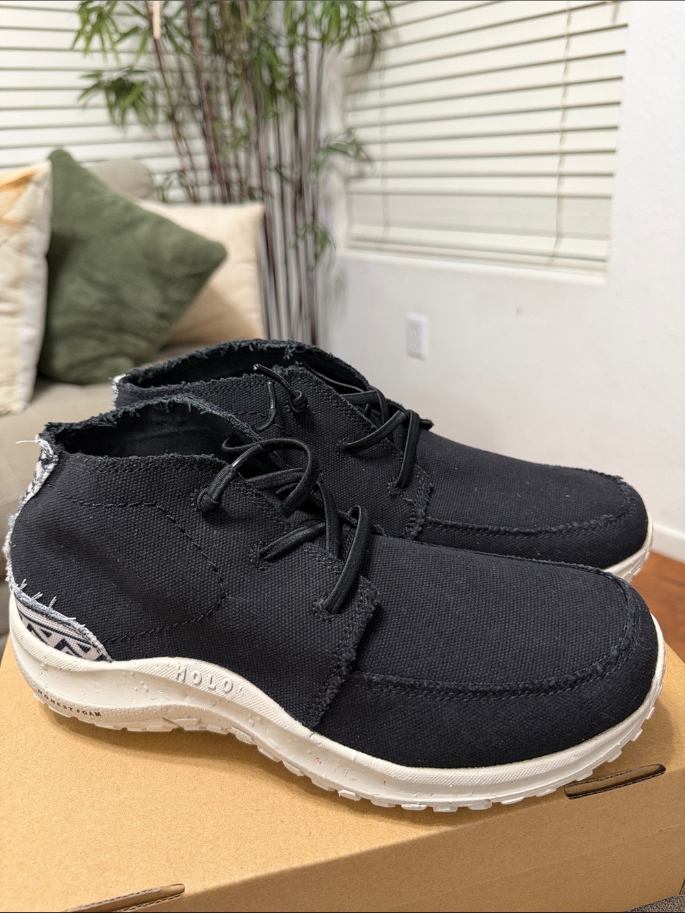 Women's Black Canvas Chukka Boots - Casual Lace-Up Comfort